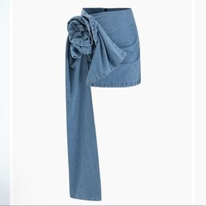 MICAS DENIM SKIRT WITH FLOWER